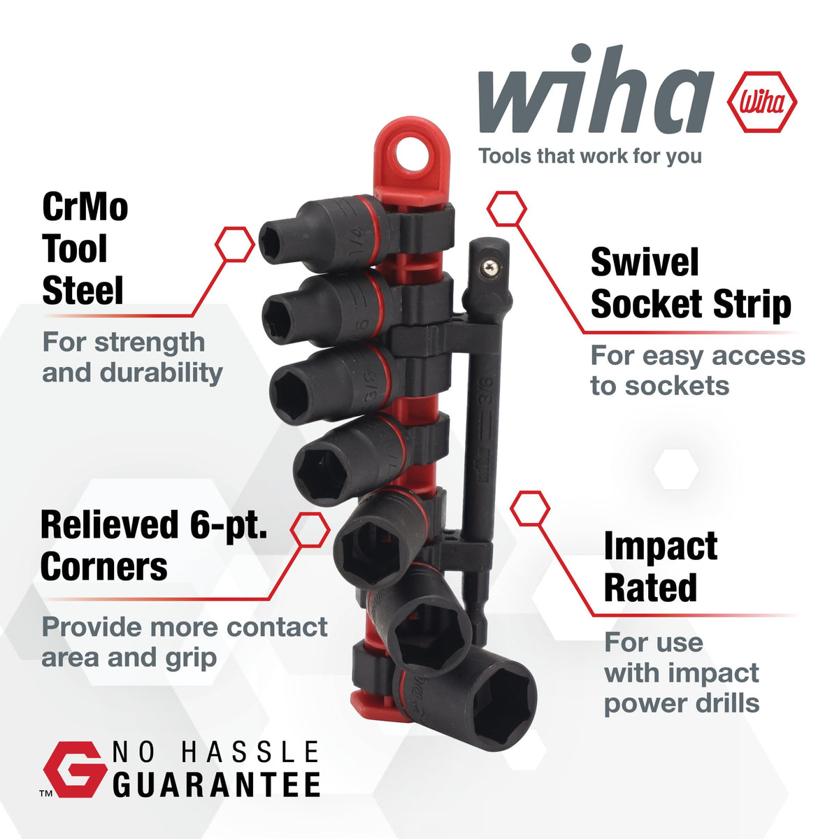 Wiha hex-to-square adapter included for quick-tool swaps