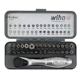 Wiha 74958 go box contents for on-site security bit tasks.