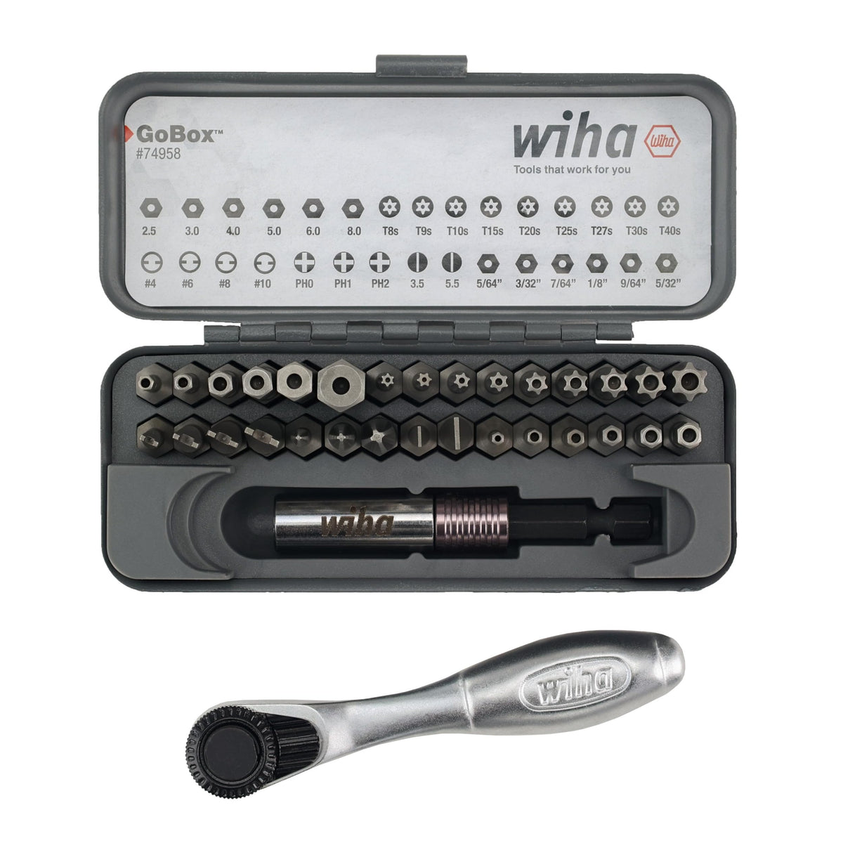 Wiha 74958 security bits provide precision seating and versatile fits.