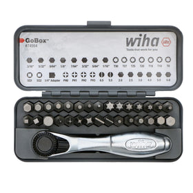 Wiha 74984 GoBox opened showing bit set for quick access.
