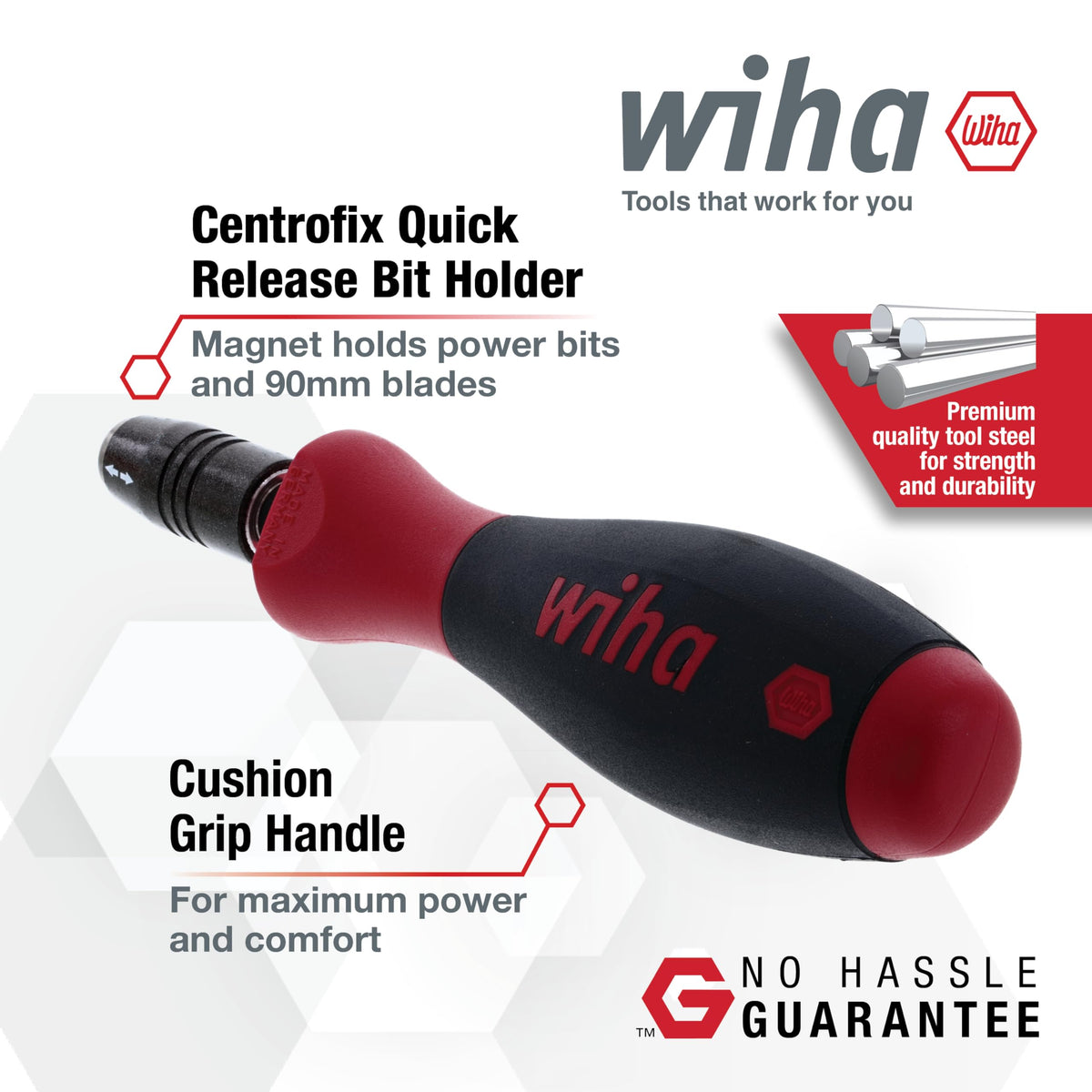 Wiha 76000 set with 90 mm blades and quick-release CentroFix compatibility.