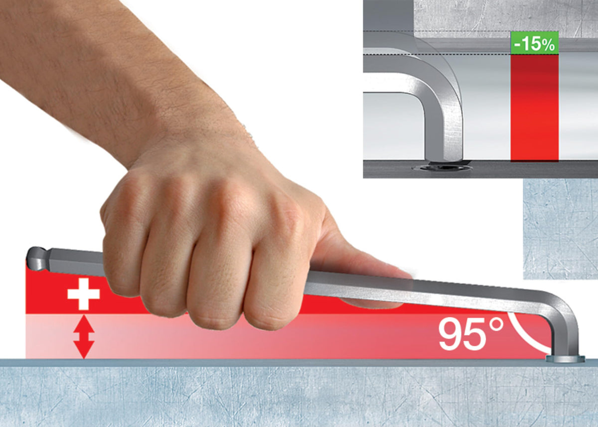 Wiha chamfered ends ease fastener engagement and reduce cam-out.