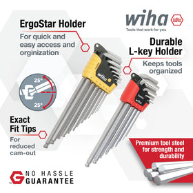 Wiha ErgoStar holder with keys arranged for fast selection and minimized fumbling.