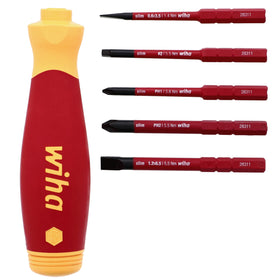 Six bit set included with Slotted Phillips and Square drivers