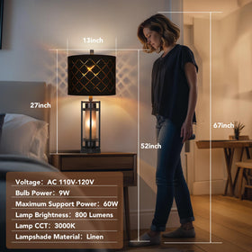 WIHTU lamp base with dual USB ports charges two devices at once.