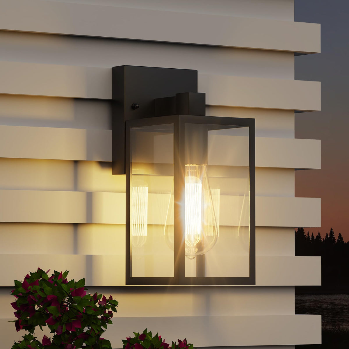 WIHTU outdoor light fixture wall mount illuminates your porch with reliable weatherproof brightness.