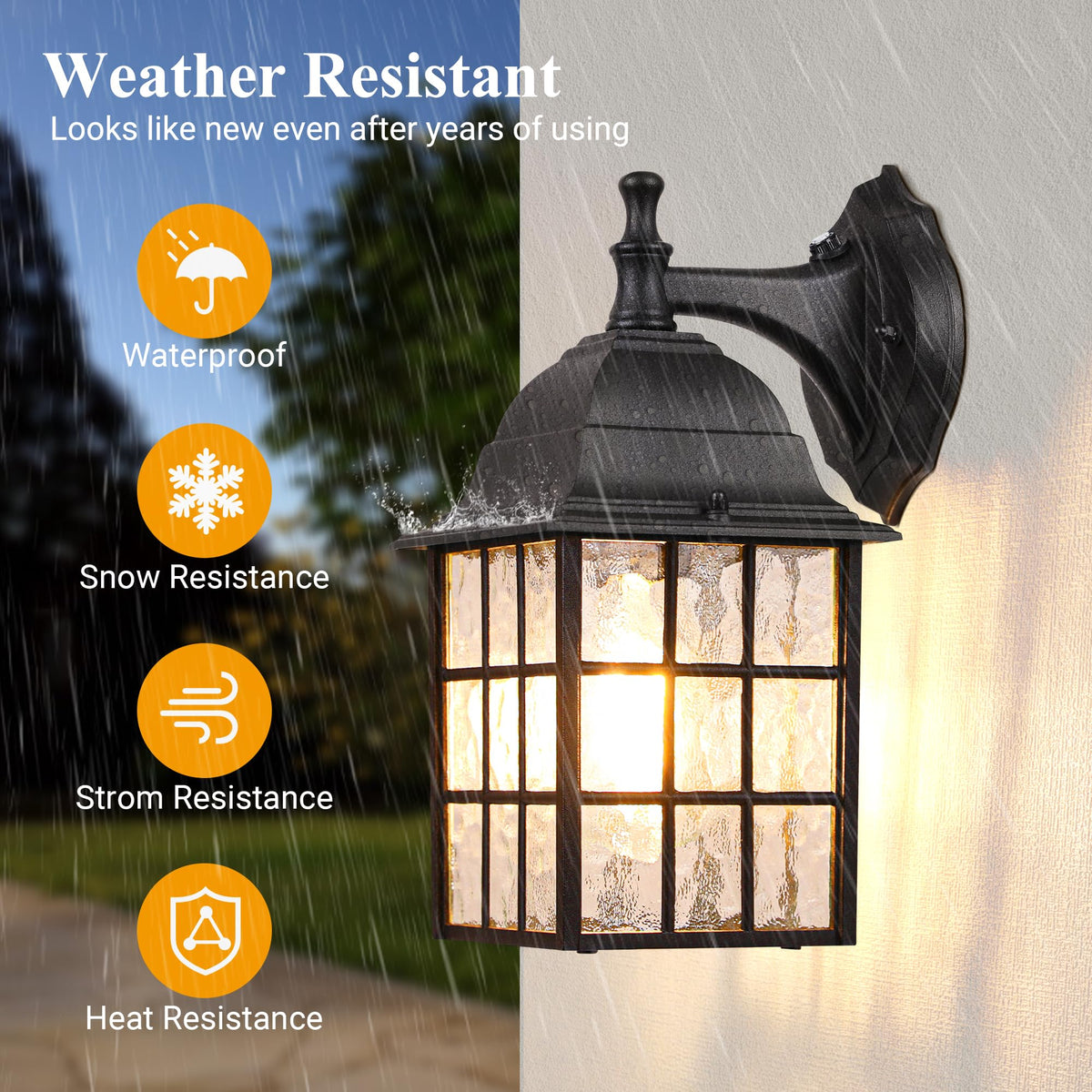 WIHTU outdoor wall light aluminum body emphasizes durability and weather resistance