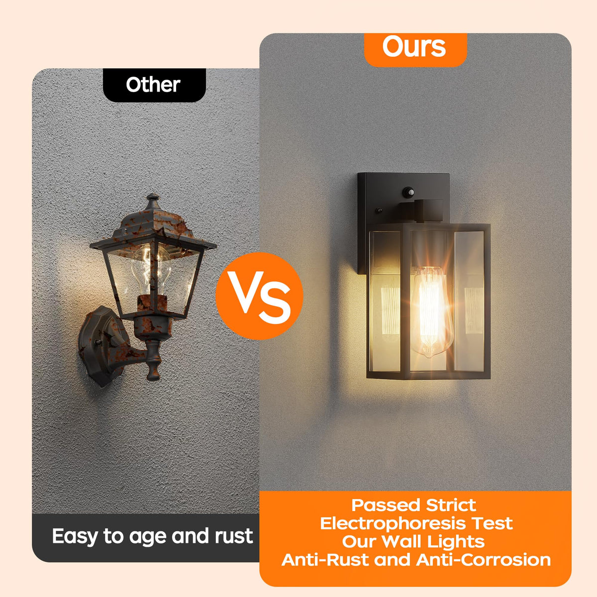 WIHTU sensor wall lamp for porch provides convenient, automatic outdoor lighting.