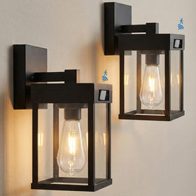 WIHTU solar wall light set 2 for outdoor lighting powered by daytime sun.