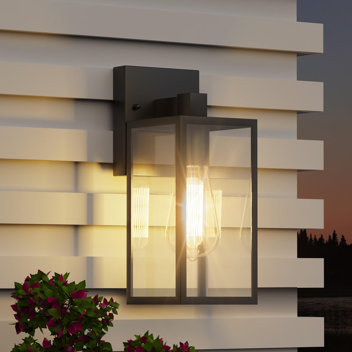 WIHTU 2-pack provides balanced symmetry for exterior lighting and safe night paths