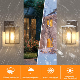 WIHTU waterproof wall sconce brings safe, durable exterior lighting for any season.