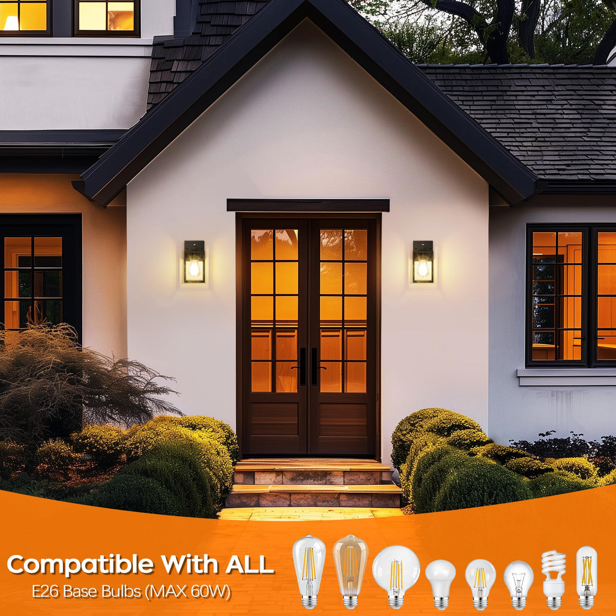 WIHTU waterproof wall light resists rust, keeping the finish intact in rain.