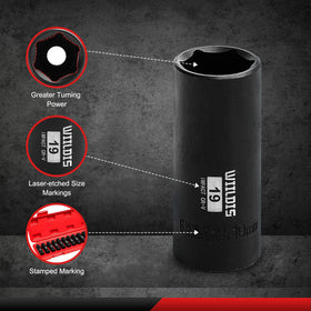 WIILDIS deep impact socket 15mm delivers reliable torque in mechanical assembly.