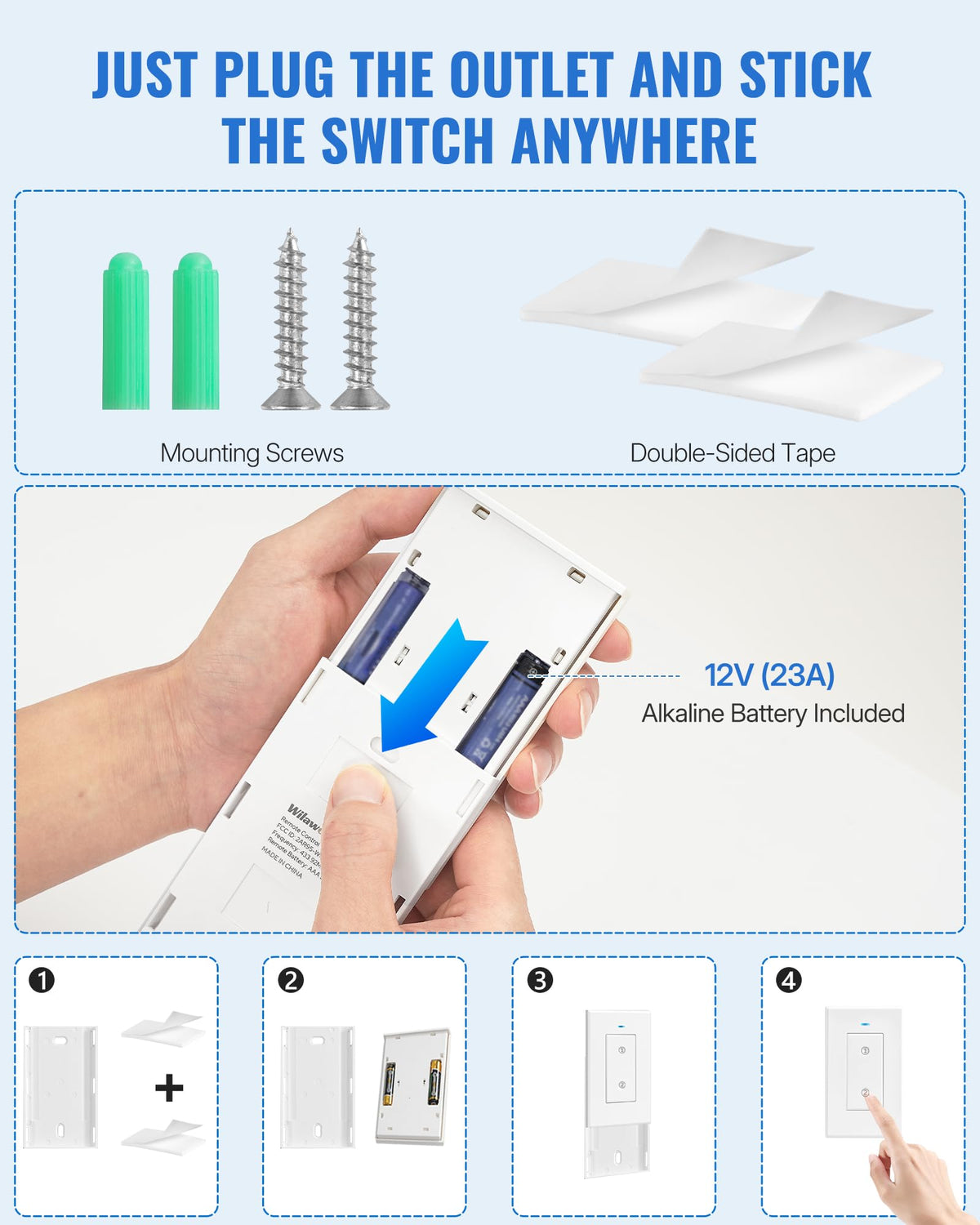 WILAWELS battery-included remotes ready to use out of the box