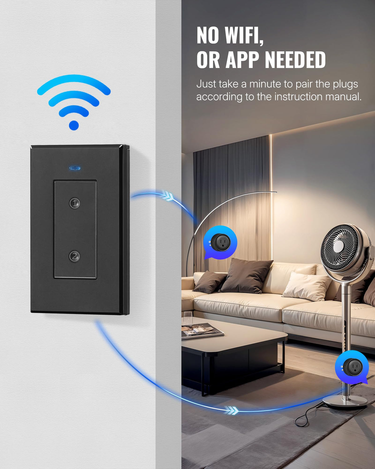 WILAWELS blue LED indicator shows working status on the outlet