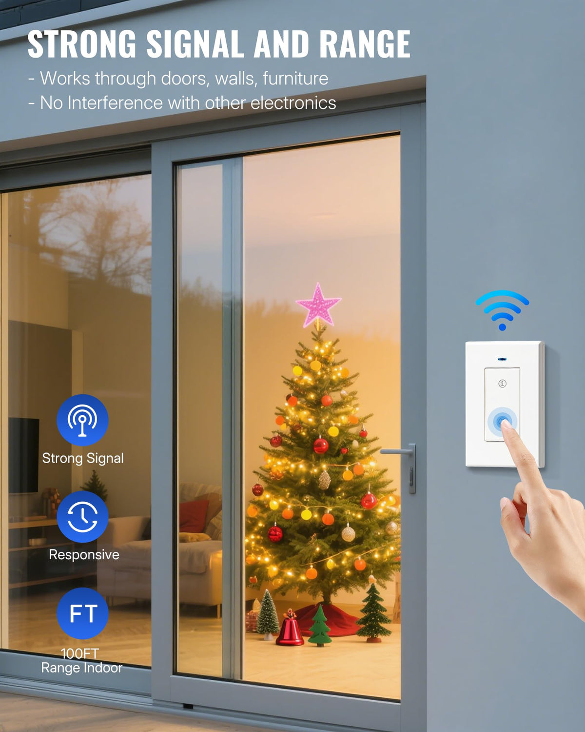 WILAWELS two-lamps control with one button using wireless outlets
