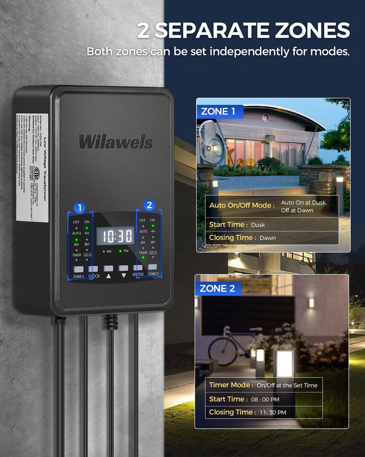 WILAWELS adjustable light heads tilt to target lighting effects.