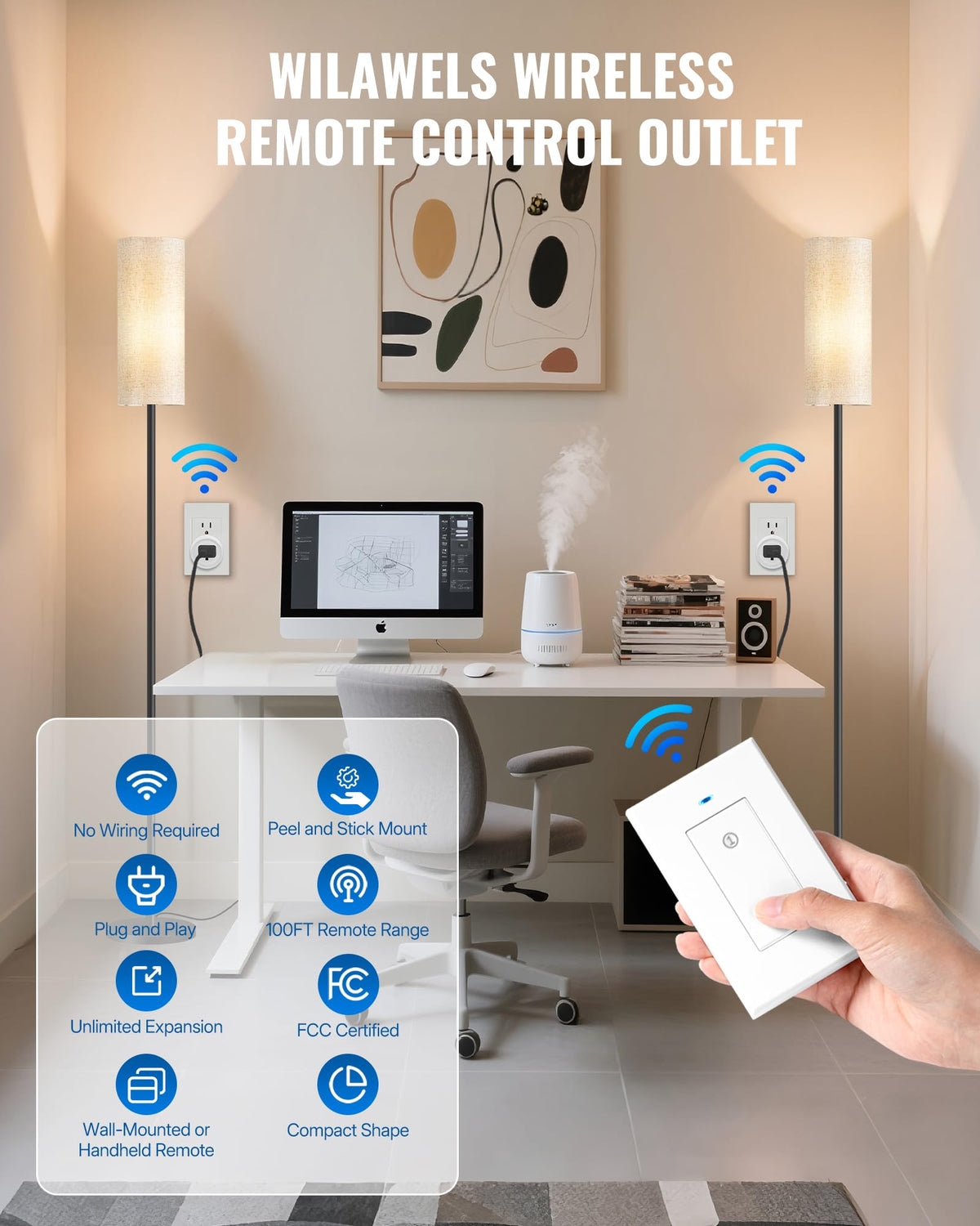WILAWELS easy installation with included adhesive strips and screws