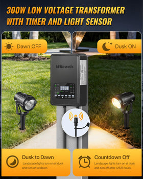 WILAWELS LED landscape light 6W delivers bright 3000K warm glow.
