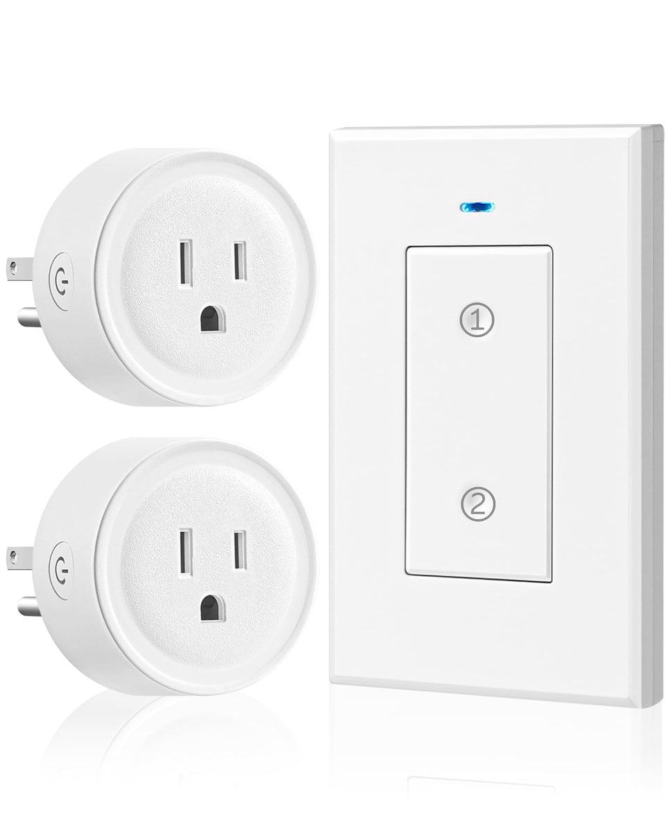 WILAWELS remote control outlet two-pack front view for simple wireless lighting control