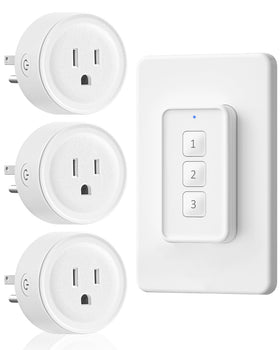 WILAWELS remote outlet kit enabling wireless control of lamps and appliances.