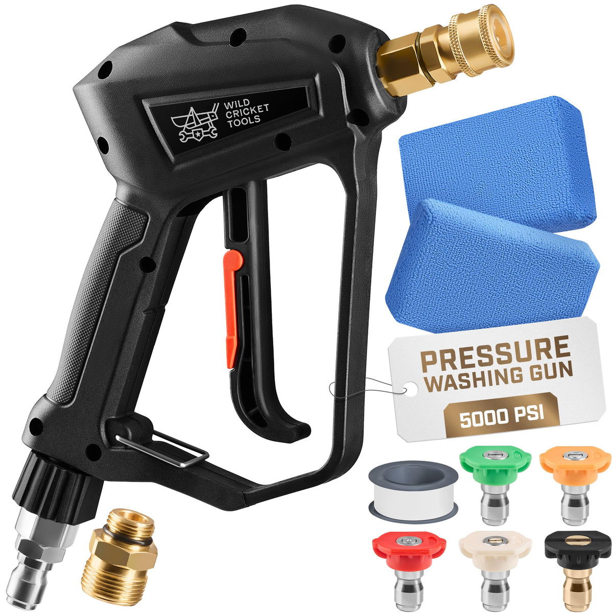 Wild Cricket Tools short gun body for fast, controlled cleaning with compatible pressure washers.