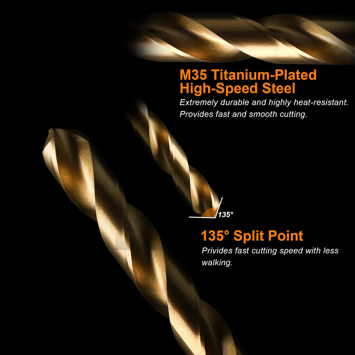 WildBossy 135-degree split-point enables precise hole starts.