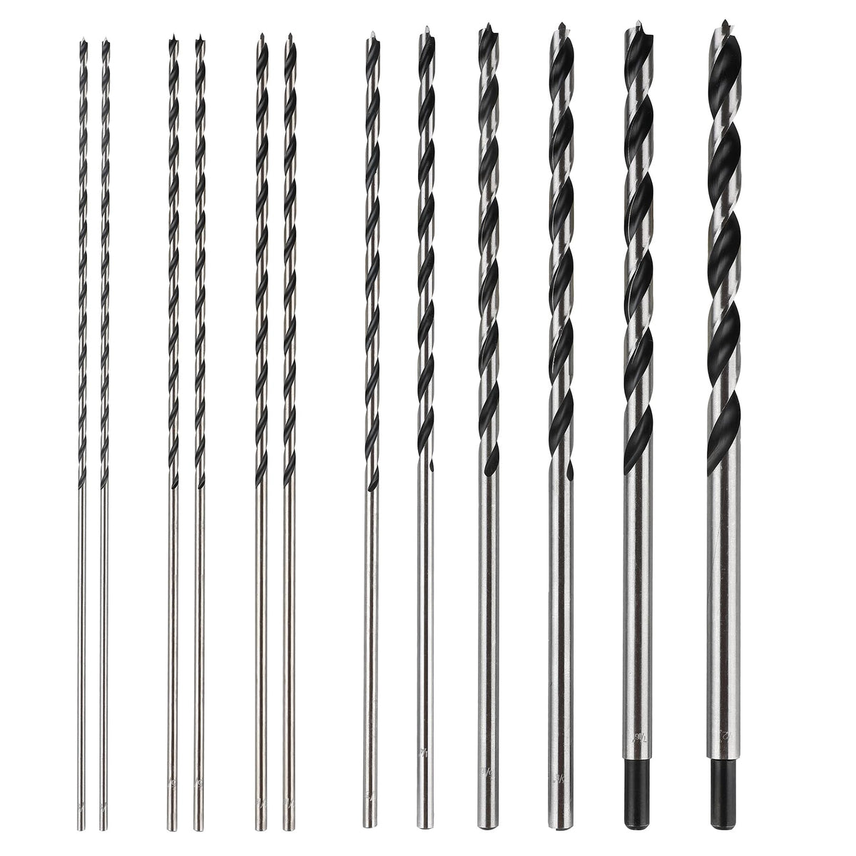WildBossy extra-long Brad Point drill bits for precise starts and steady drilling.