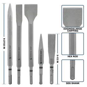 WildBossy flat and U-groove chisels shown for chiseling and grooving surfaces.