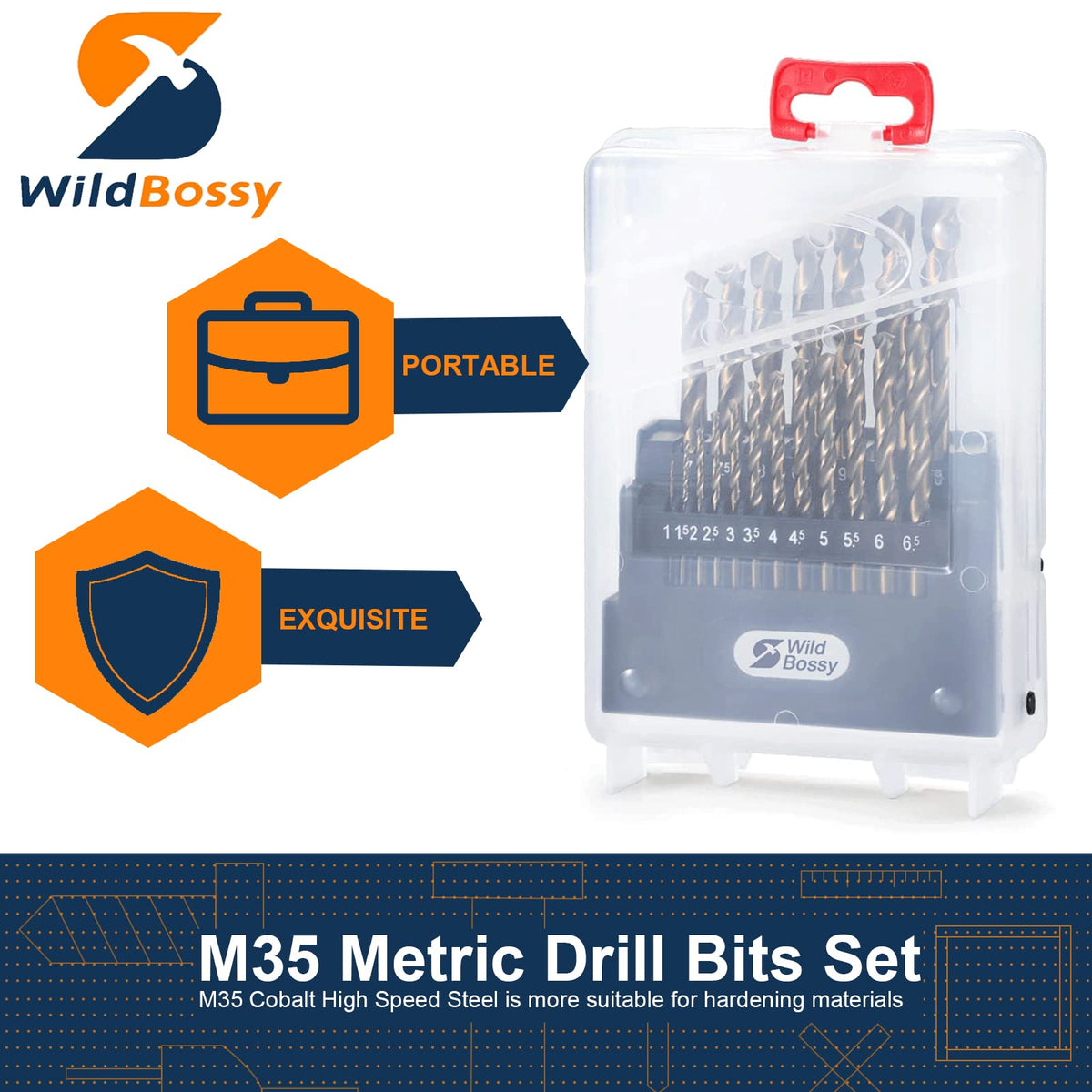 WildBossy M35 cobalt drill bit 3mm for cast iron and tough alloys