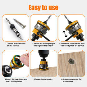 WildBossy pilot bit 9-64x3-8 for smooth countersinks in soft woods.