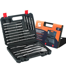 WildBossy SDS-Plus drill bits in case for organized concrete work.
