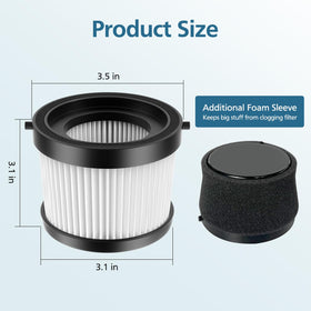 WILERDA foam sleeve filter enhances particle capture for DEWALT DCV501HB.