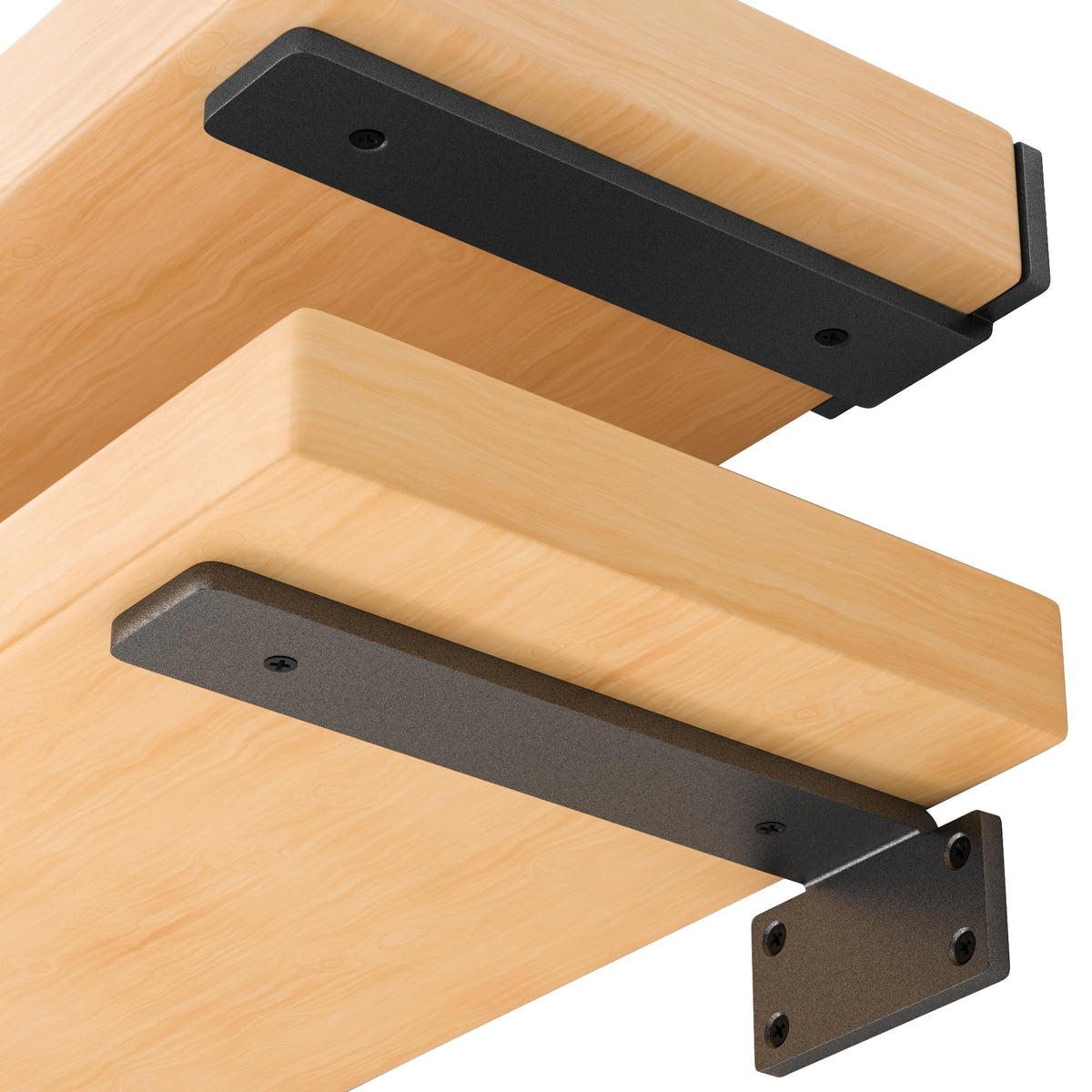Wildnut 6-inch floating bracket close-up showing hidden mounting for a seamless wall display
