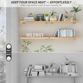Wildnut hidden shelf bracket mounted on wall for a clean, modern look