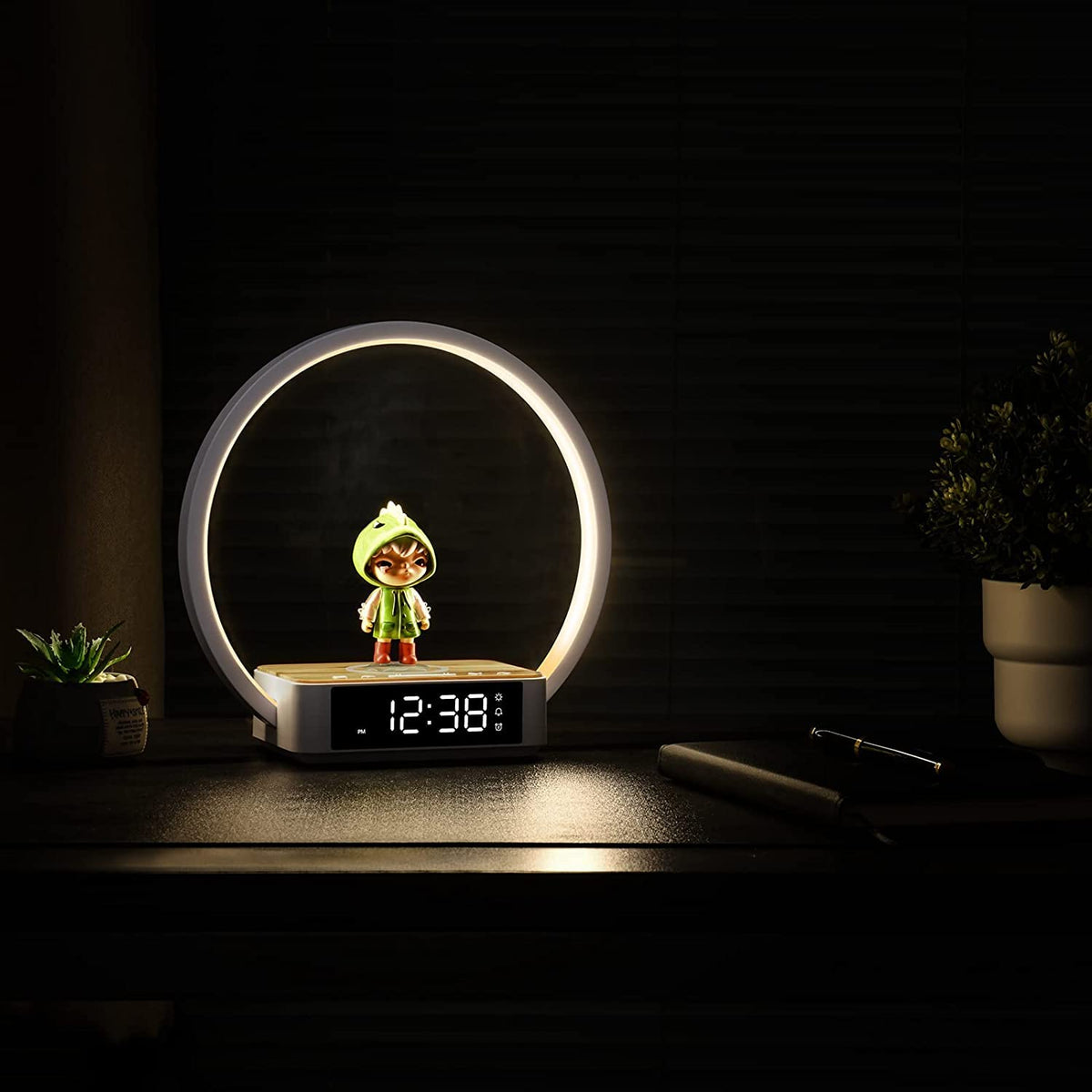 WILIT nightstand setup with lamp and charging area within reach