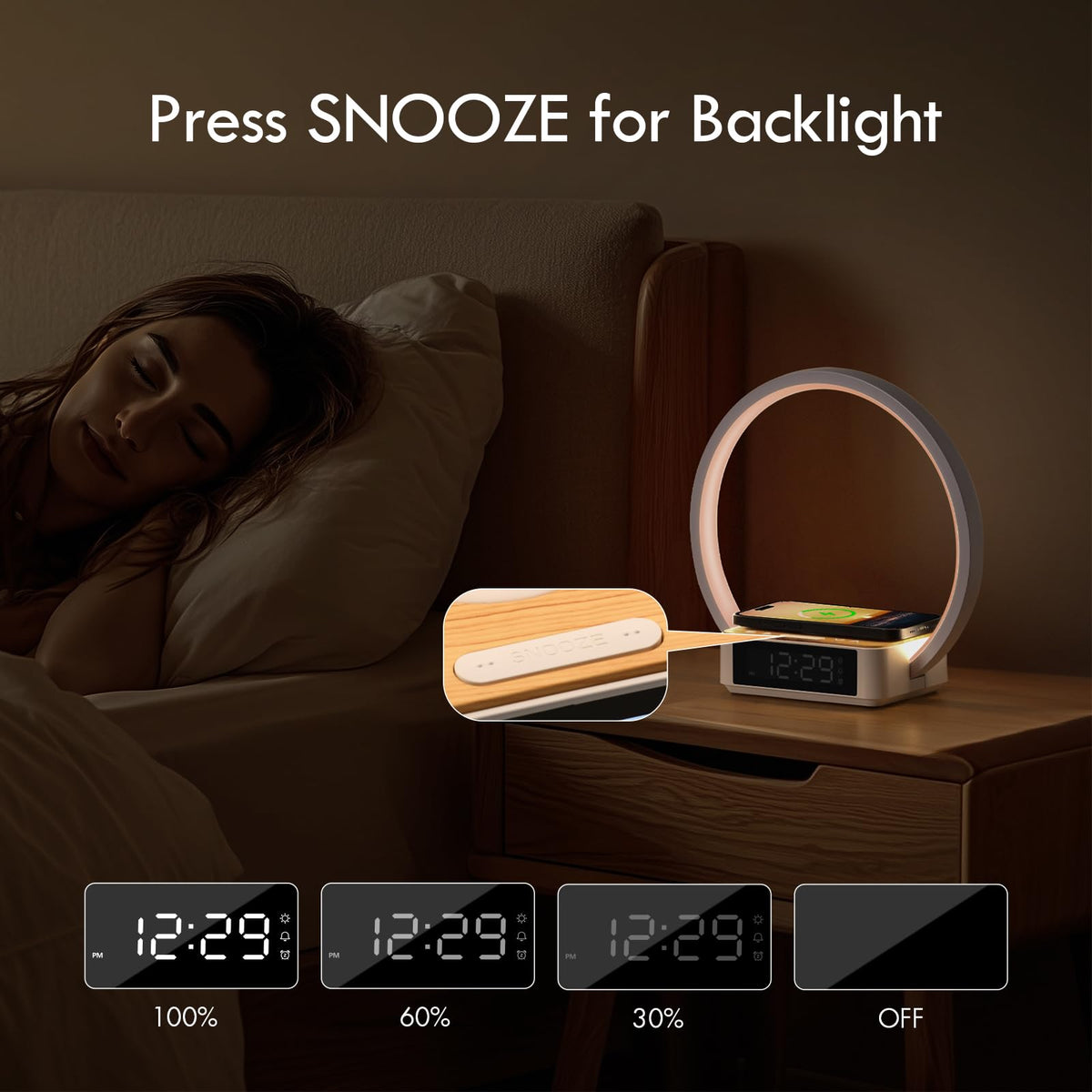 WILIT three-level dimmable bedside lamp for adaptable lighting