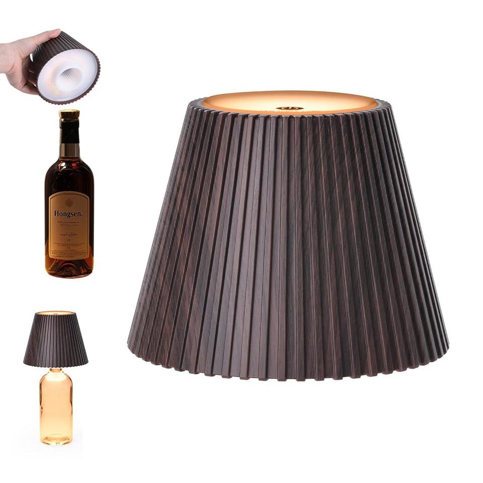 WILIT wireless bottle lamp showing three brightness levels for mood lighting.