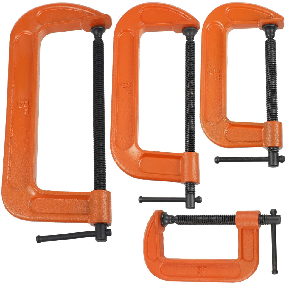 WILLBOND 4 Pcs C Clamps 3-inch closeup highlights sturdy steel and smooth sliding action.