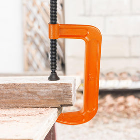 WILLBOND 4 Pcs C Clamps 8-inch welding setup emphasizes strength and wide jaw opening.