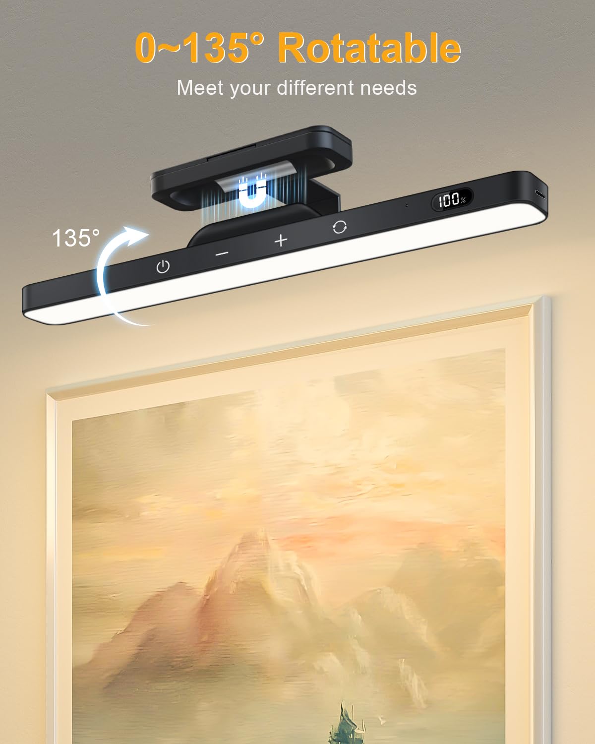 WILLED picture light provides five dimming levels for precise lighting.