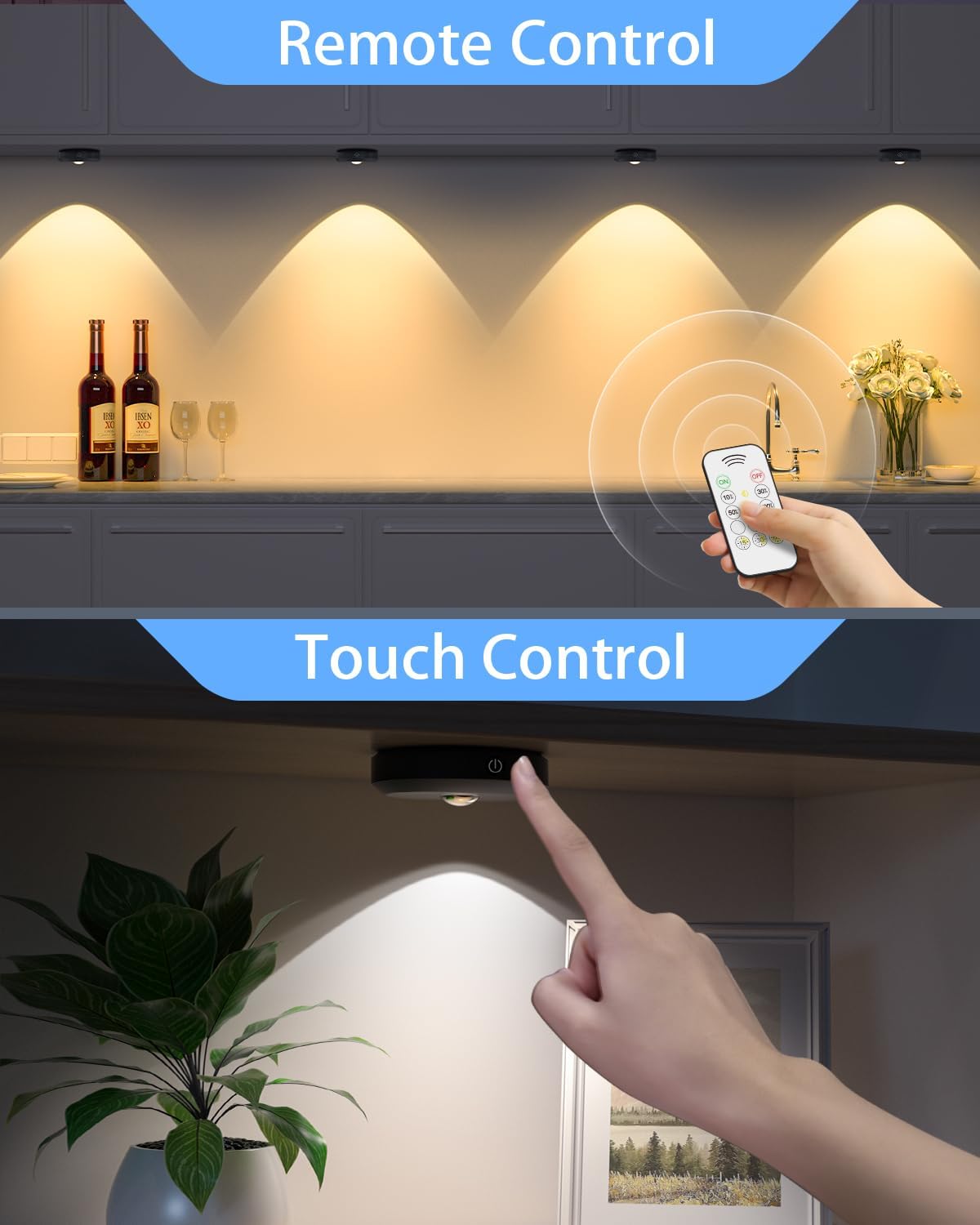 WILLED magnetic-mount puck light for quick, cordless installation.