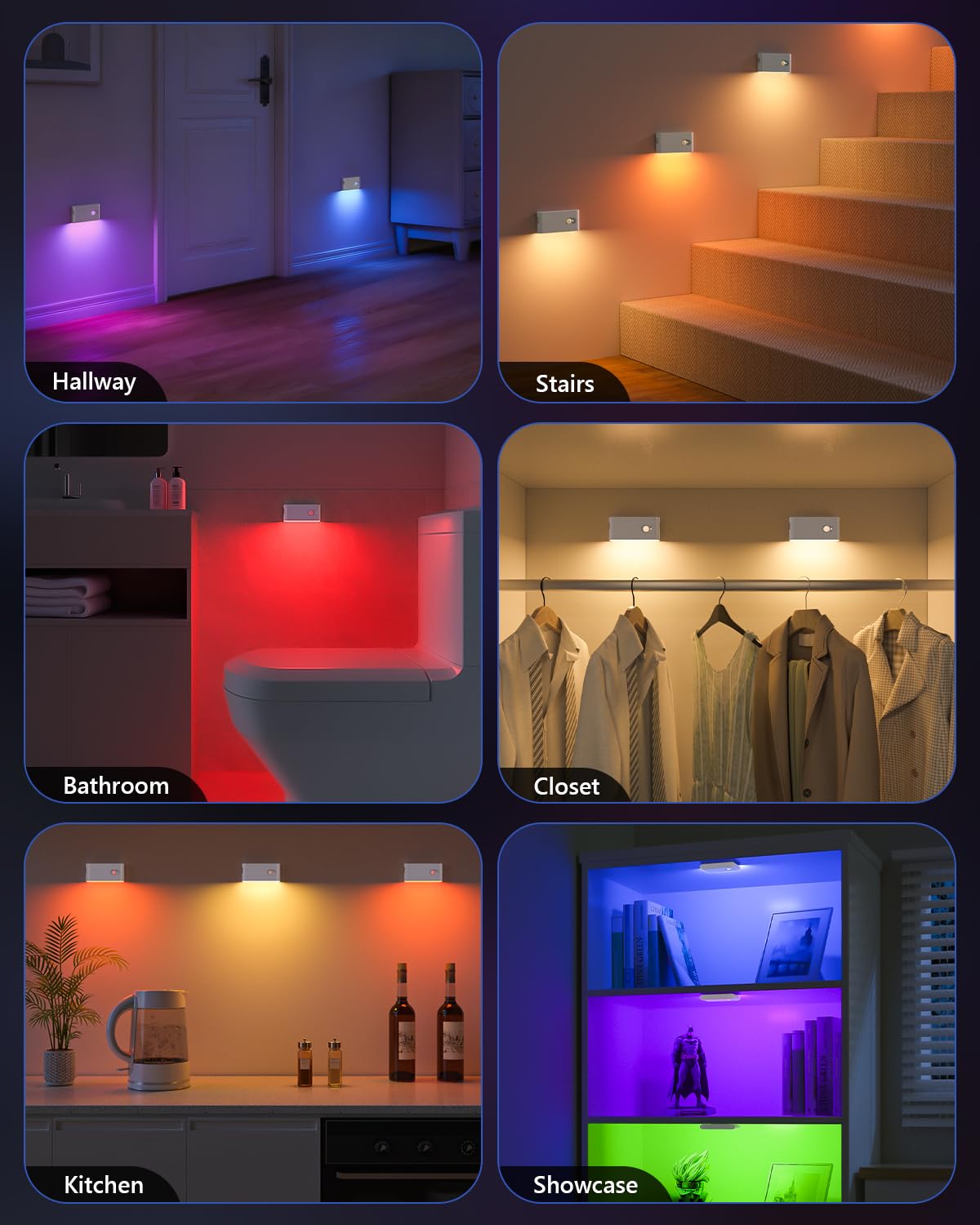 WILLED motion sensor night light in bathroom with soft color options