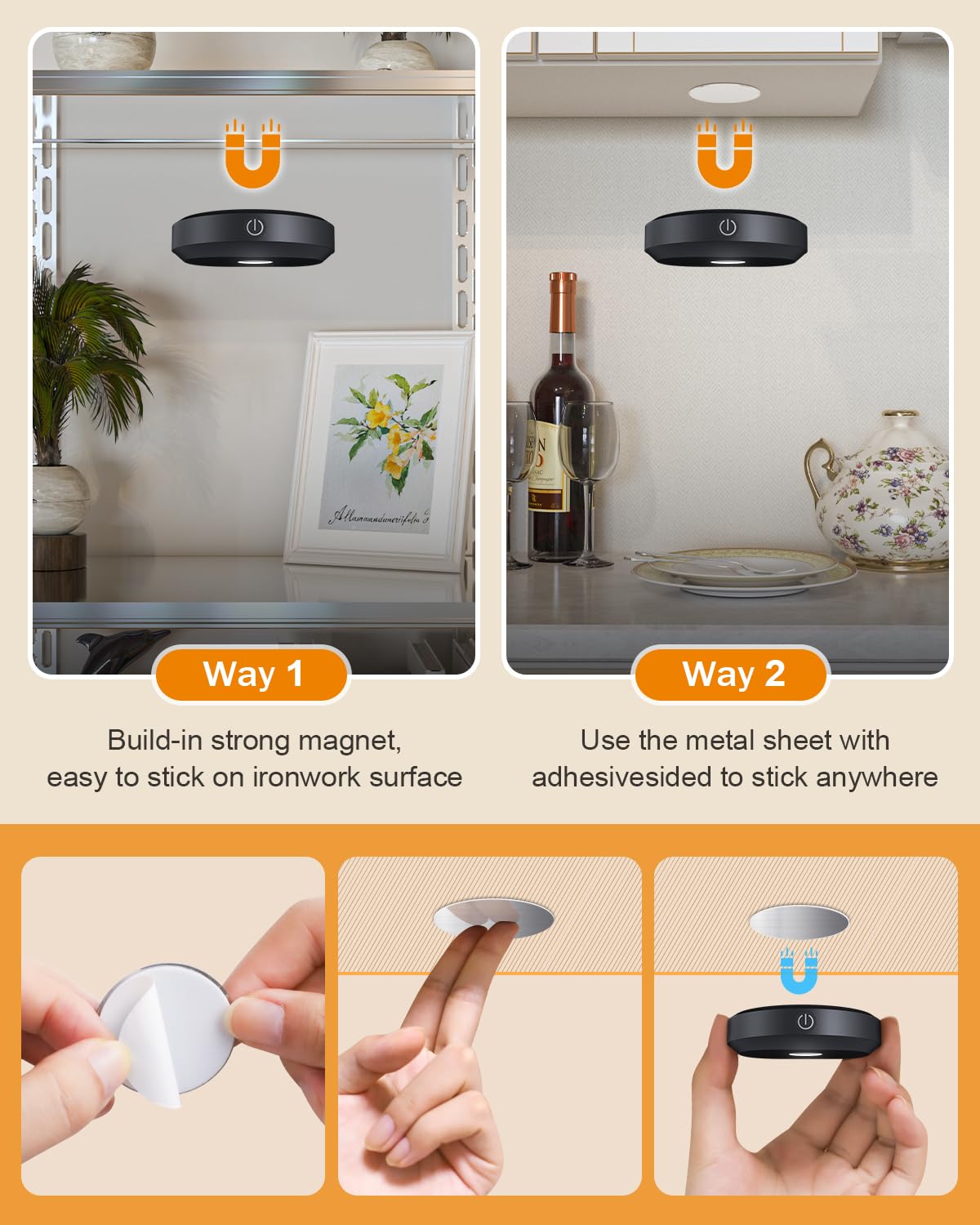 WILLED puck light USB-C charging for long-lasting power