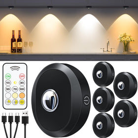 WILLED puck light with remote control for easy cabinet illumination.