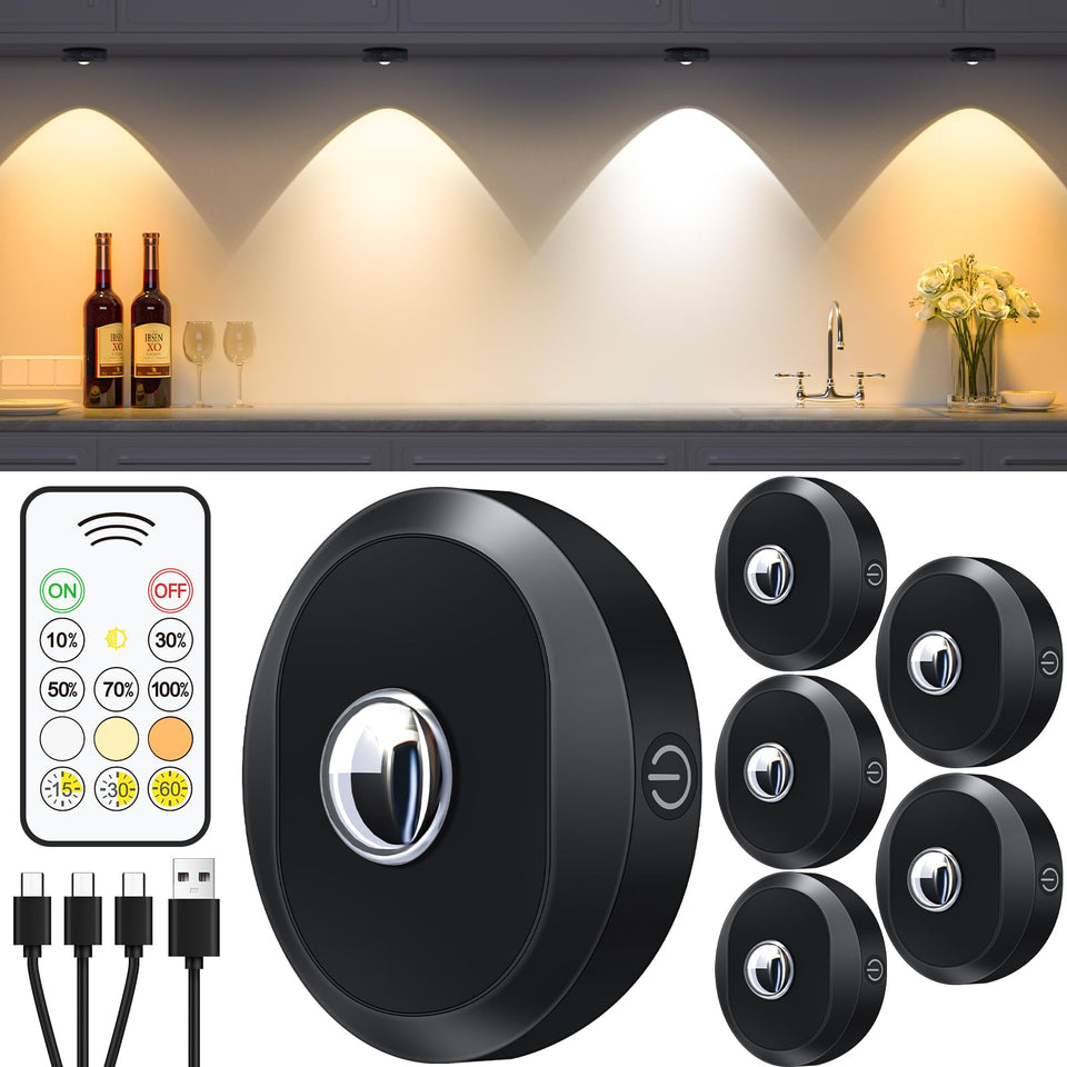WILLED puck light with remote control for easy cabinet illumination.