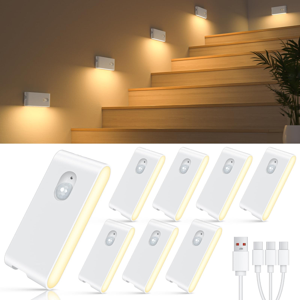 WILLED recharge night light 8-pack for ambient, energy-saving lighting.