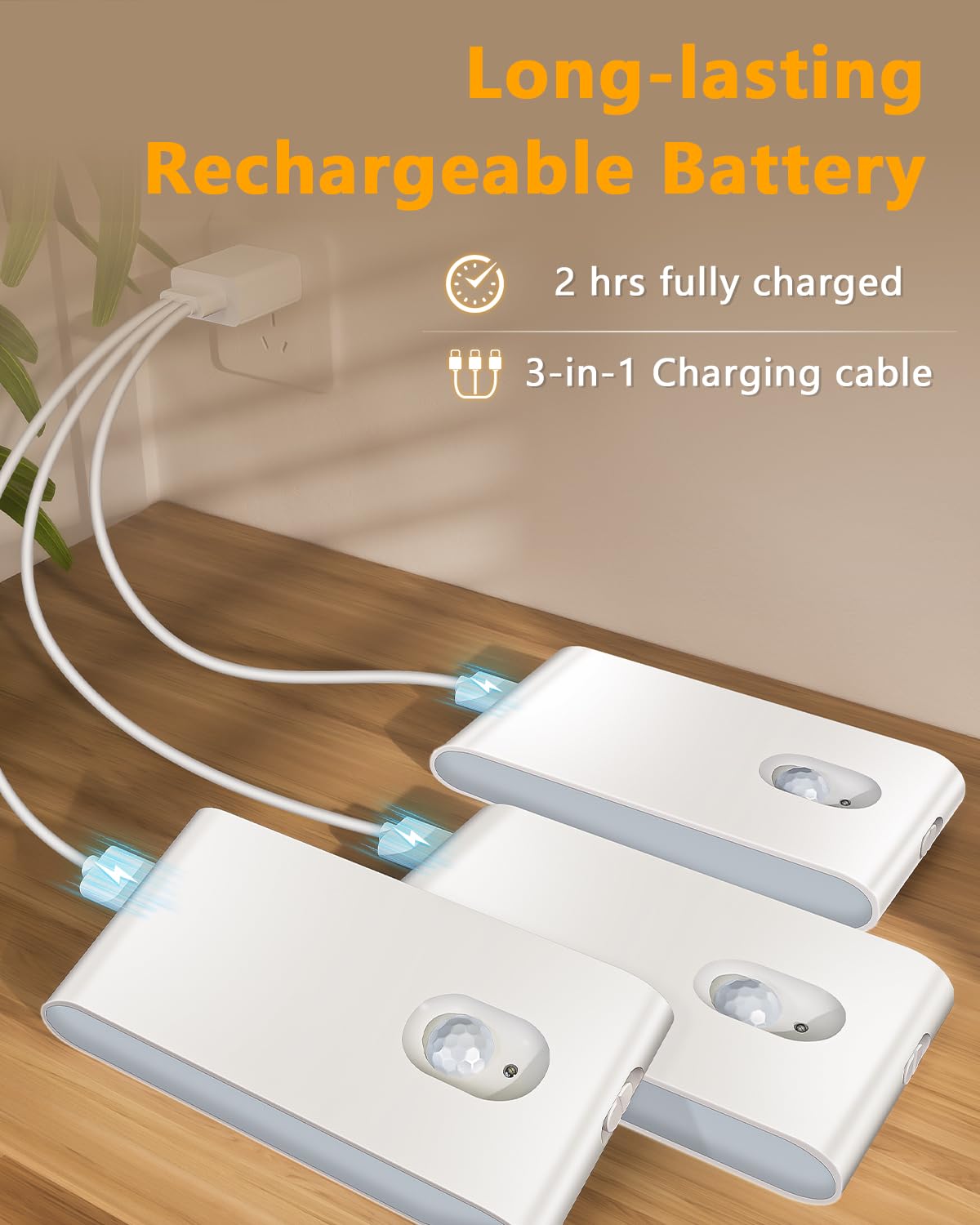 WILLED rechargeable night light battery eliminates disposable batteries for longevity.
