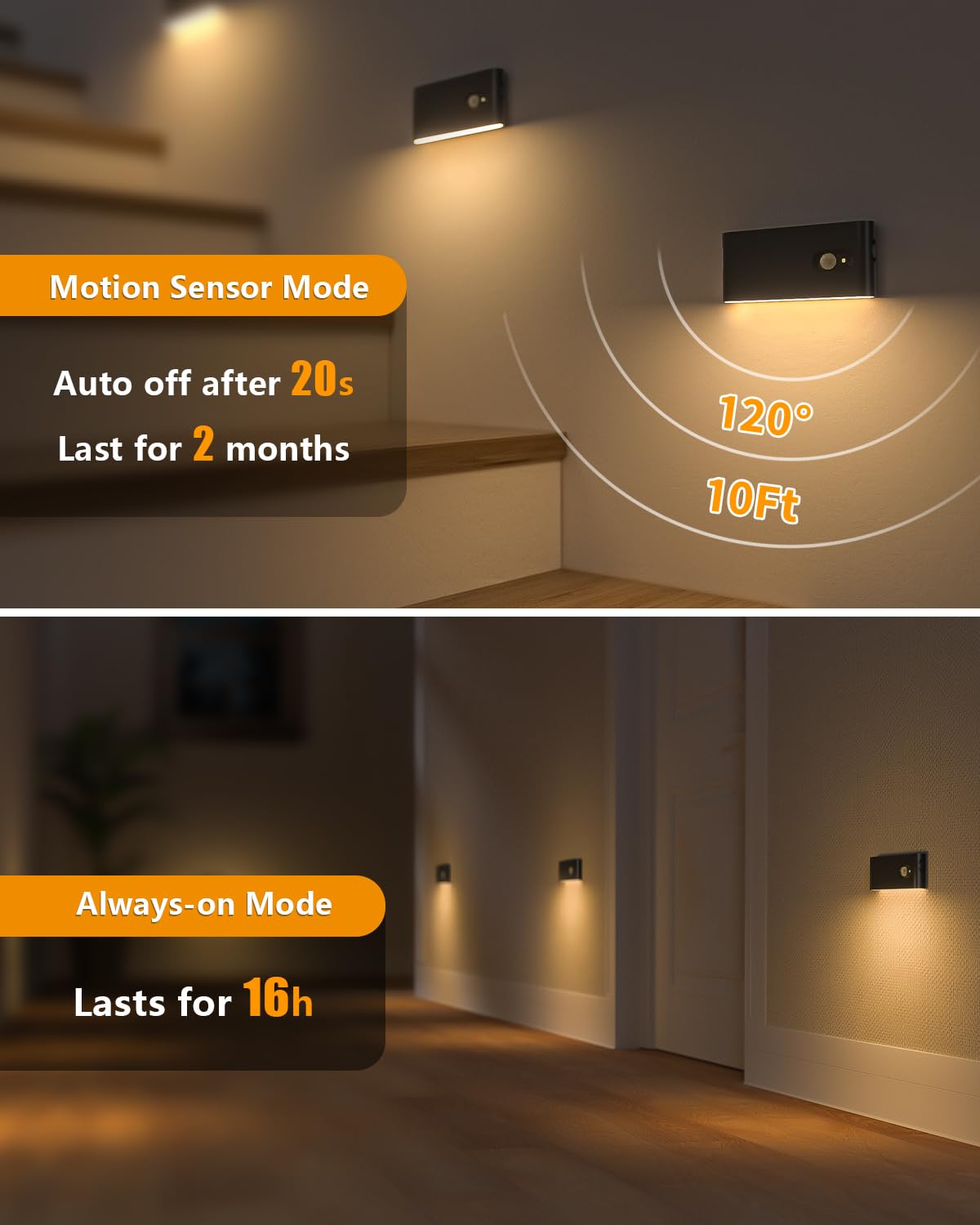 Magnetic installation keeps the WILLED night light secure on iron surfaces.