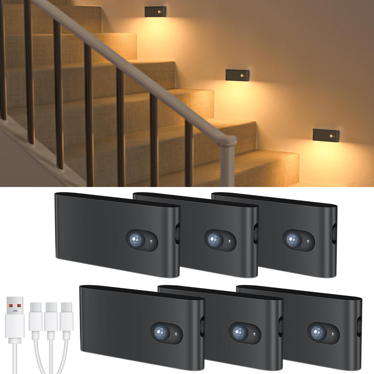WILLED rechargeable night light pack-setup demonstrates easy charging and versatile placement.